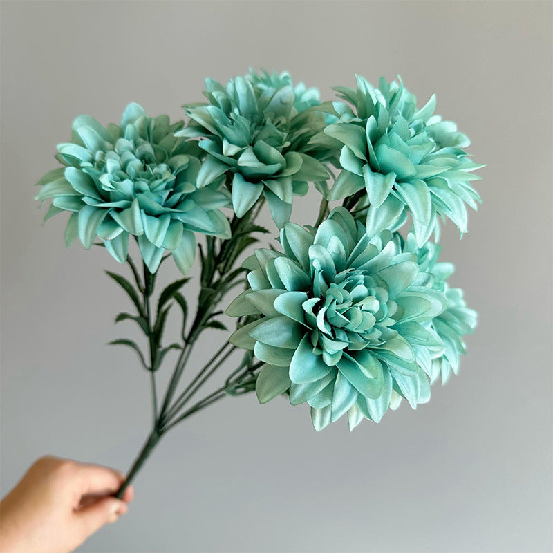 Artificial Dahlia Bouquet, Fake Flowers for Wedding Centerpieces, Party, and Home Desk Decor