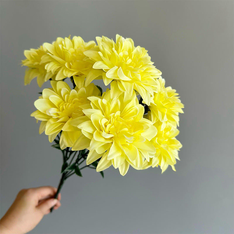Artificial Dahlia Bouquet, Fake Flowers for Wedding Centerpieces, Party, and Home Desk Decor