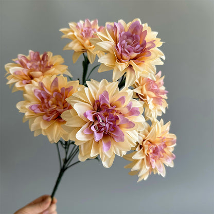 Artificial Dahlia Bouquet, Fake Flowers for Wedding Centerpieces, Party, and Home Desk Decor