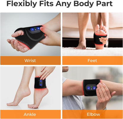 Red And Near Infrared Light Therapy Wrist Band Rechargeable Cordless 48 LED Hand Wrap Pain Relief F 4