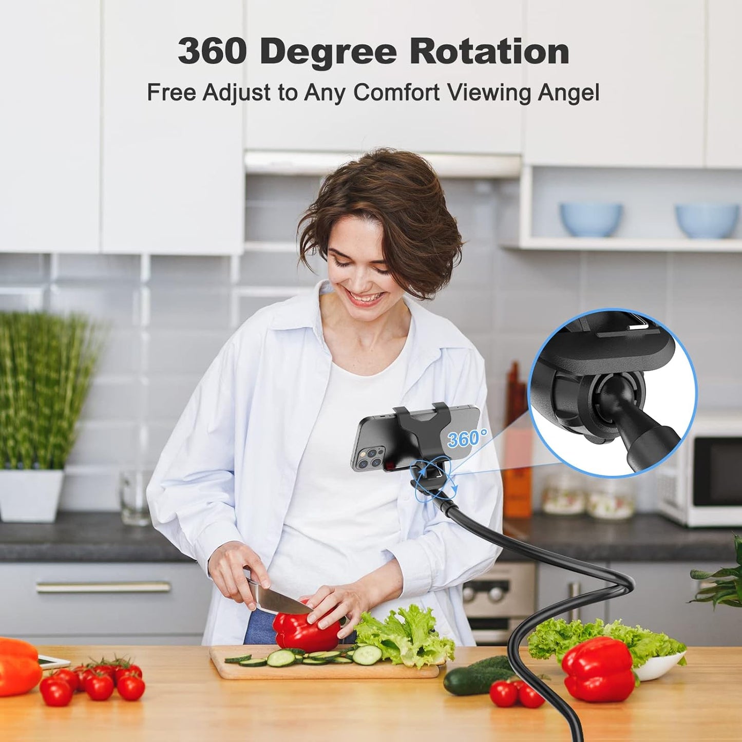 Flexible Long Arms Phone Holder Stand Lazy Bed And Headrest Clamp Mount Adjustable 360 Bracket For  1