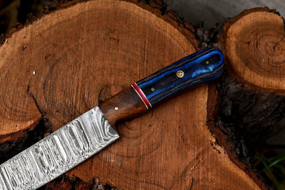 Damascus Steel Chef Knife  Handmade Wooden Handle With Sheath 2