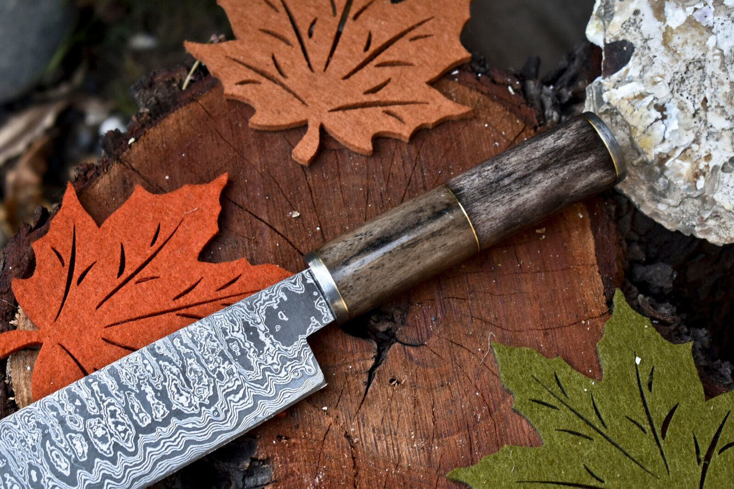 Handcrafted Damascus Steel Knife  Wooden Handle Chef Tool 2
