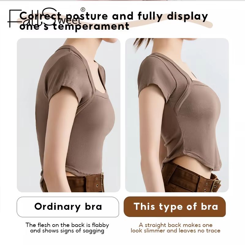 FallSweet Seamless Posture Support Bra  Wireless PushUp Comfort With Cross Back Design 3