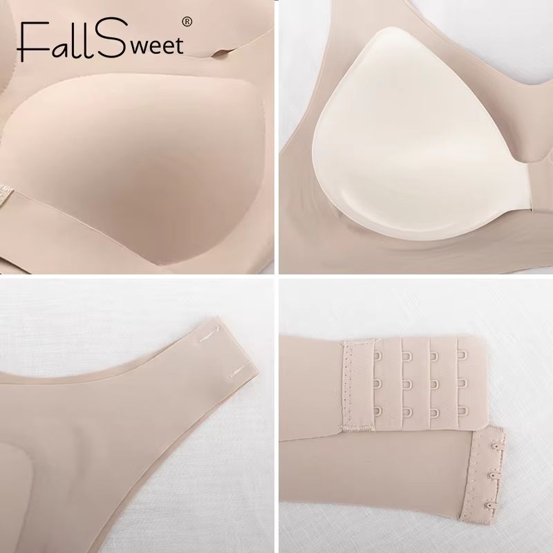 FallSweet Seamless Posture Support Bra  Wireless PushUp Comfort With Cross Back Design 4