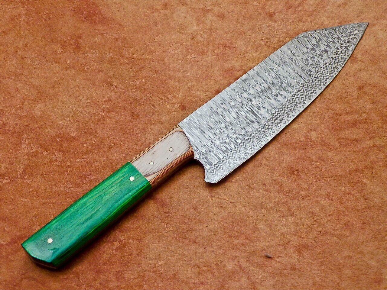NatureEdge Damascus Chef Knife  Handmade Wooden Handle Kitchen Beauty 1