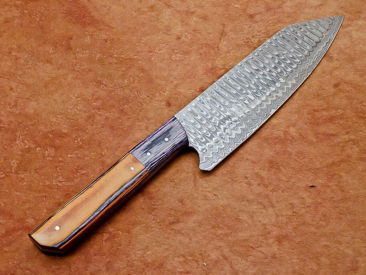 The Artisan Edge  Handmade Damascus Steel Chef Knife With Wood Handle 1