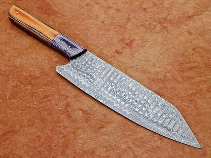 The Artisan Edge  Handmade Damascus Steel Chef Knife With Wood Handle 2