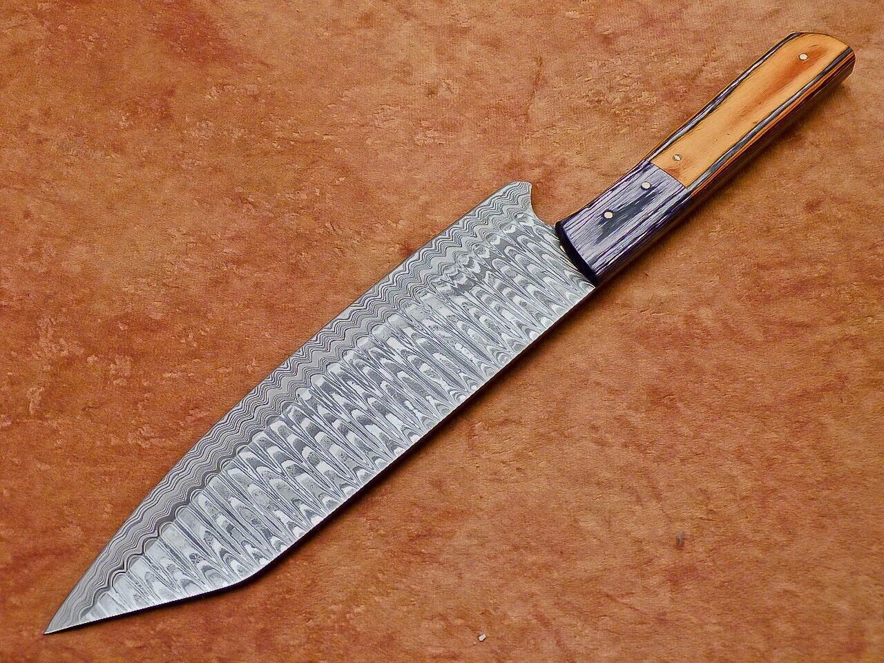 The Artisan Edge  Handmade Damascus Steel Chef Knife With Wood Handle 3
