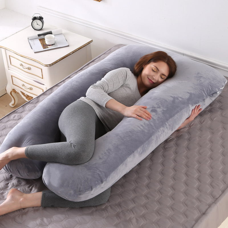 U Type Lumbar Pillow, Soft Fleece Pregnant Pillow, Side Protect Cushion for Pregnancy Women