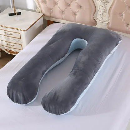 U Type Lumbar Pillow, Soft Fleece Pregnant Pillow, Side Protect Cushion for Pregnancy Women