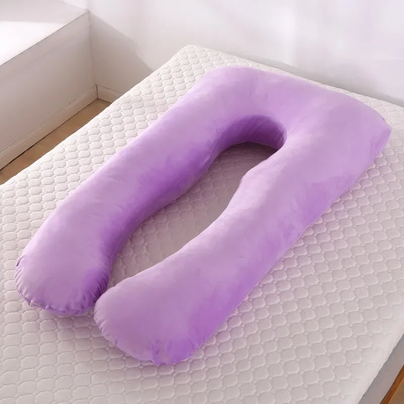 U Type Lumbar Pillow, Soft Fleece Pregnant Pillow, Side Protect Cushion for Pregnancy Women