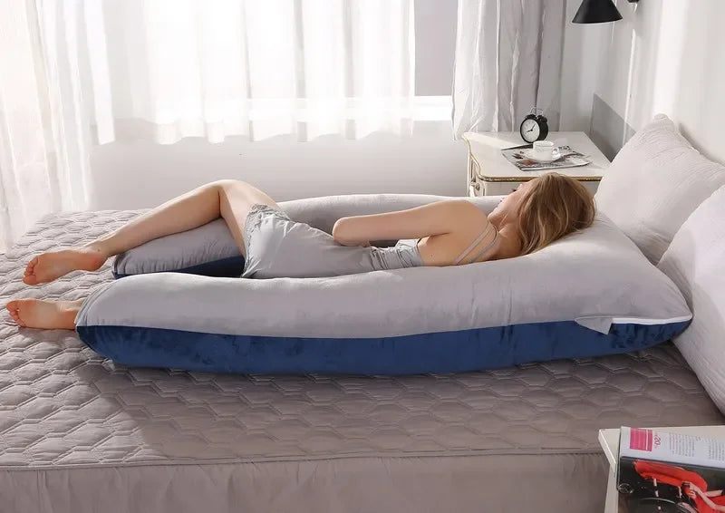 U Type Lumbar Pillow, Soft Fleece Pregnant Pillow, Side Protect Cushion for Pregnancy Women