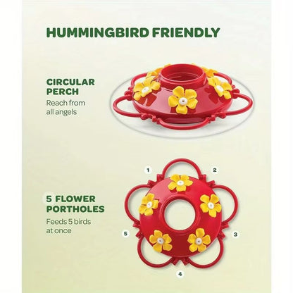 HummiFeast Hanging Hummingbird Feeder  5Port Nectar Feeder With Hook 135oz Capacity 3