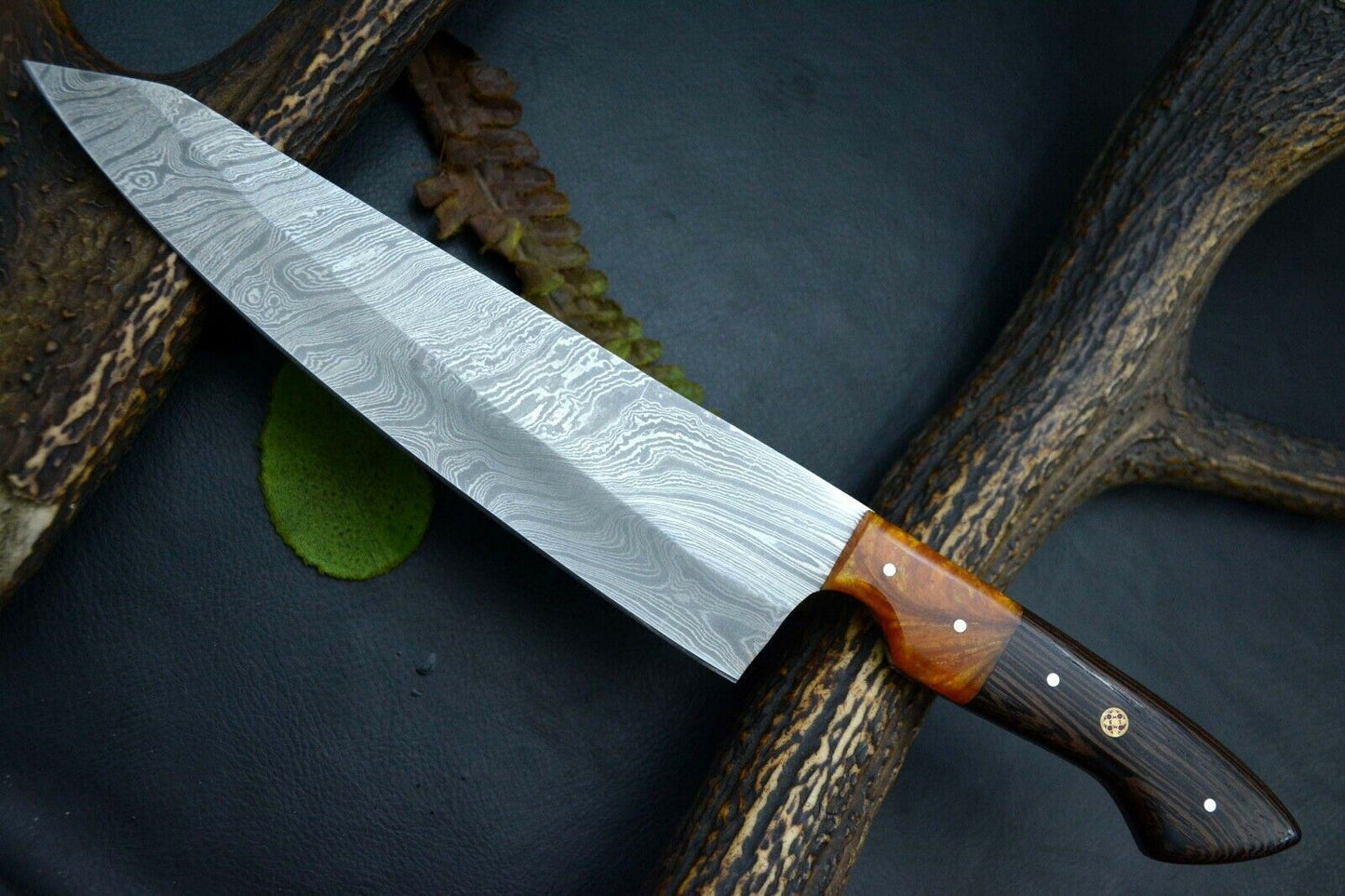 Handmade Damascus Steel Chef Knife With Wood Handle 1