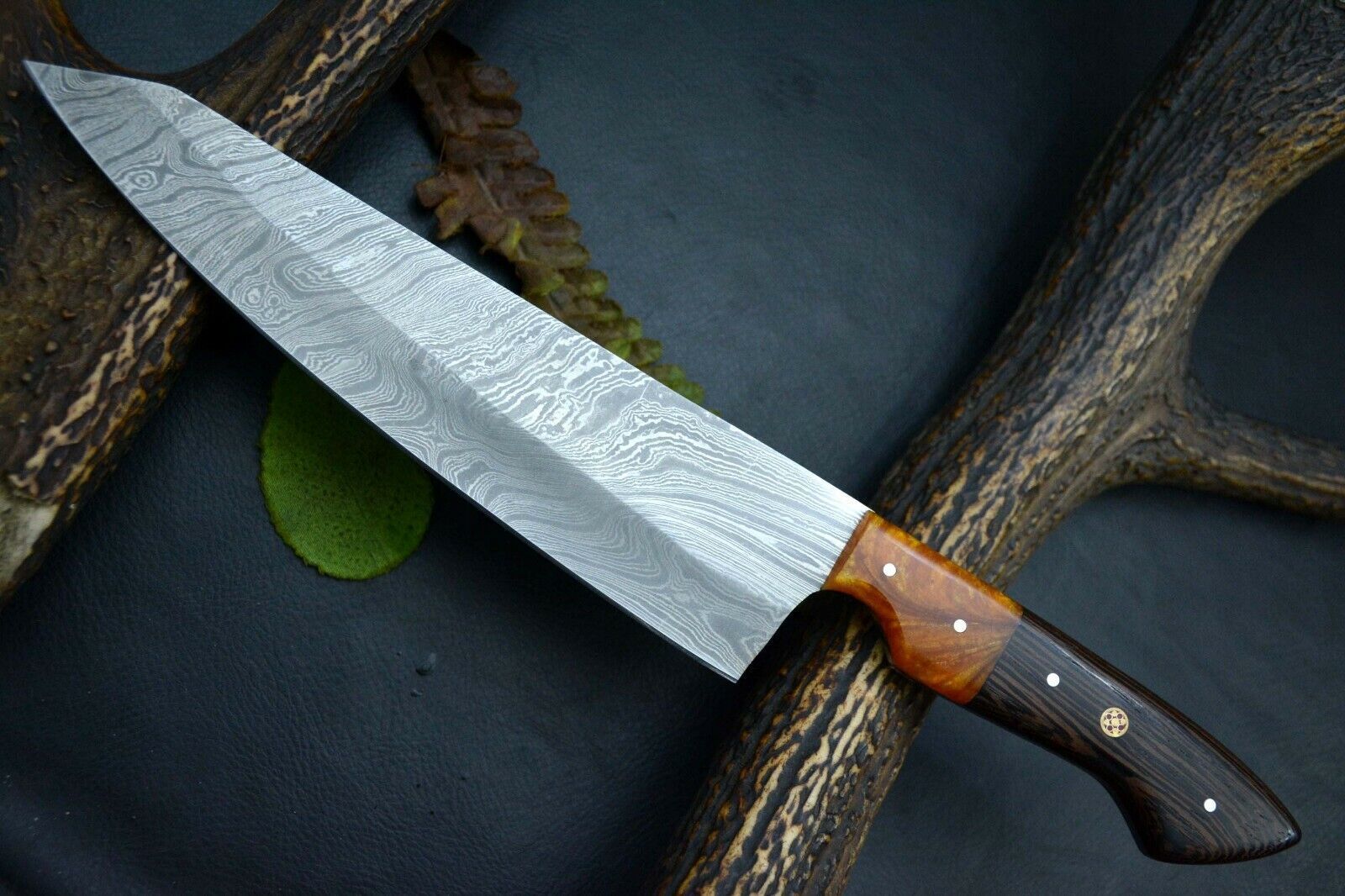 Handmade Damascus Steel Chef Knife With Wood Handle 1