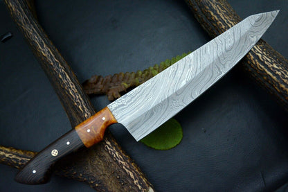 Handmade Damascus Steel Chef Knife With Wood Handle 2