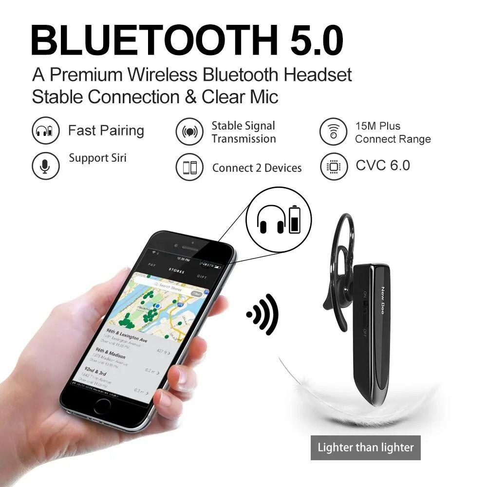 Wireless Bluetooth Earphone With Long Battery Life And Noise Cancelling Mic 3