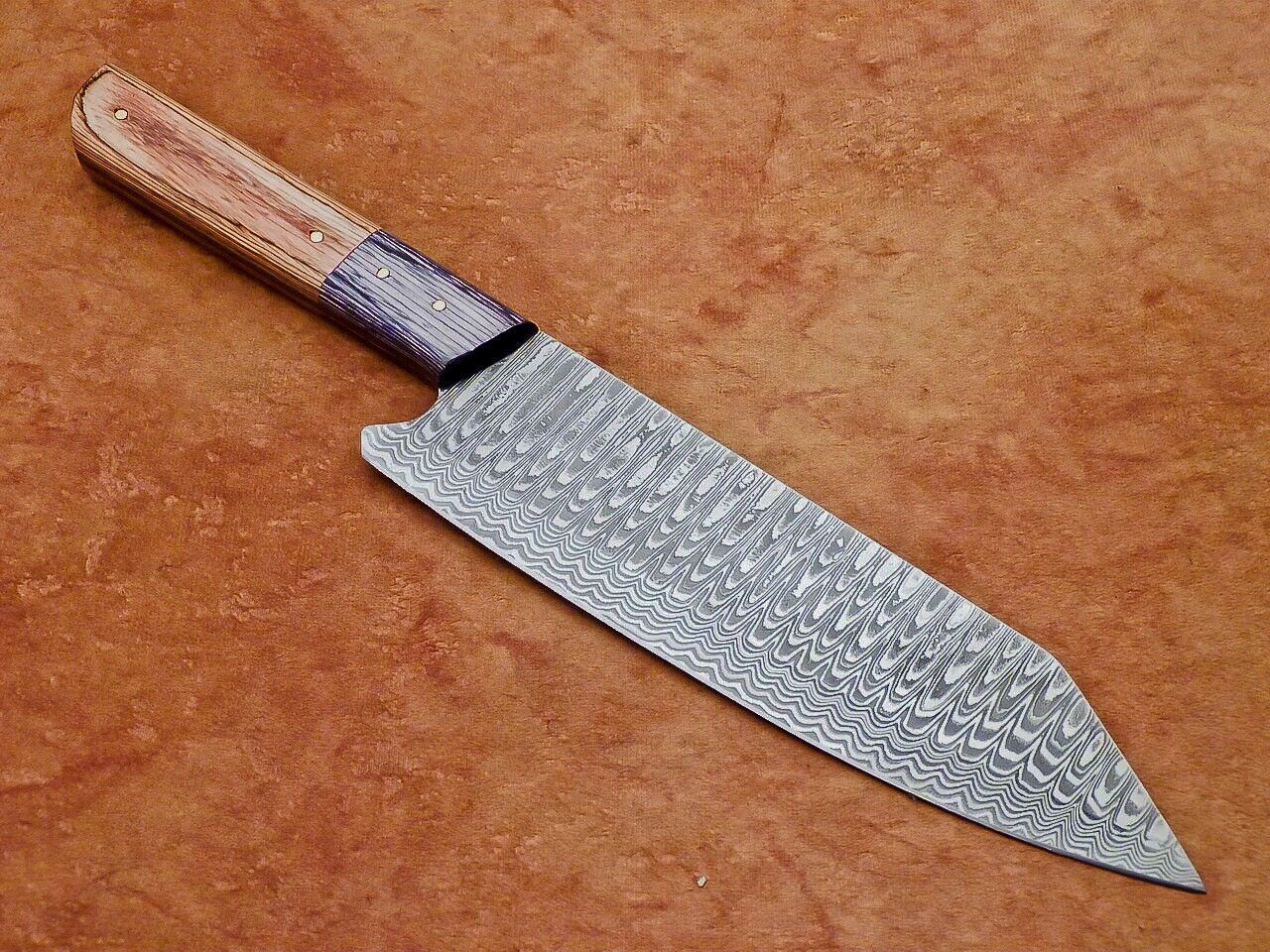 Custom Handmade Damascus Knife  Wood Handle Chef Knife 2