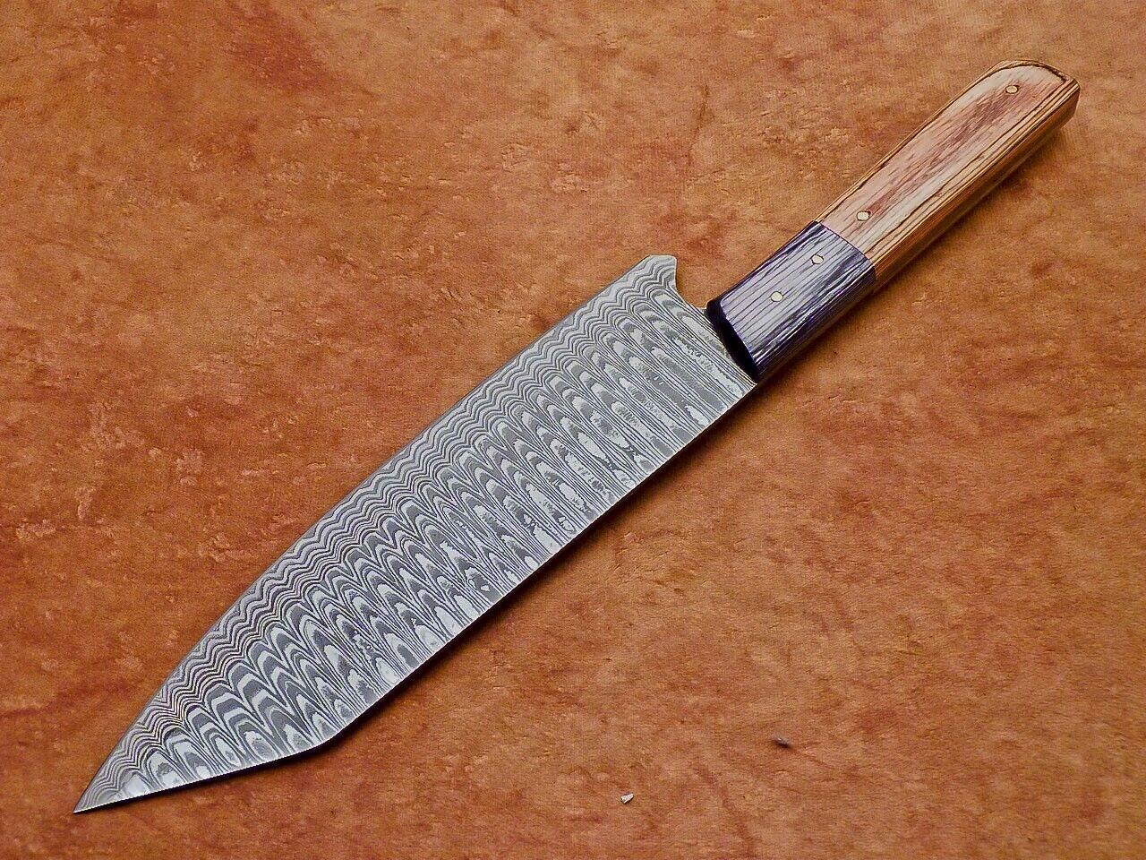 Custom Handmade Damascus Knife  Wood Handle Chef Knife 3