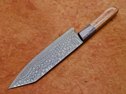 Custom Handmade Damascus Knife  Wood Handle Chef Knife 3