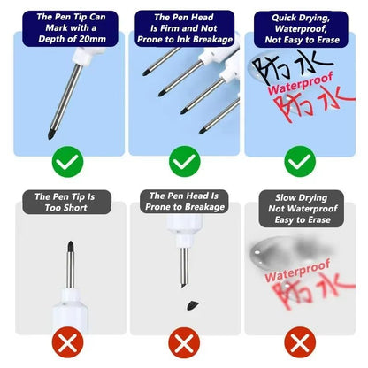 ProMark Deep Hole Marker Pen  20mm Long Nib Waterproof Industrial Marking Tool For Wood Metal  Cons 1