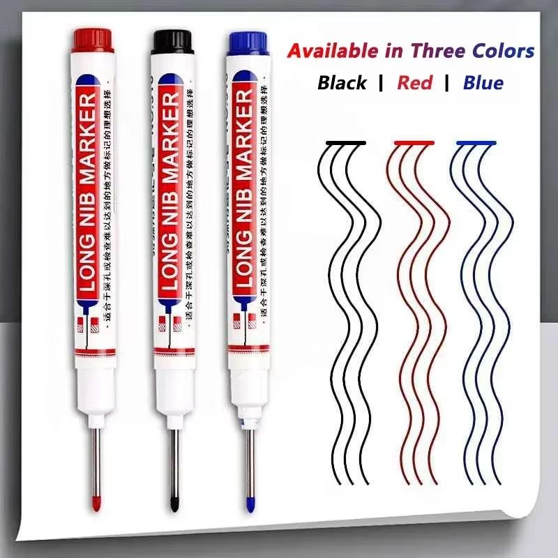 ProMark Deep Hole Marker Pen  20mm Long Nib Waterproof Industrial Marking Tool For Wood Metal  Cons 5