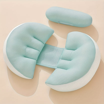 Adjustable U Shaped Maternity Pillow, Removable Cover, Soft Polyester Fiber, Comfortable Back and Belly Support
