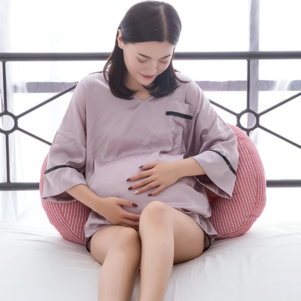 U Shape Pregnancy Body Pillow Multi-function Bamboo Fiber Cotton Sleeping Support Cushion, Maternity Pillow for Pregnant