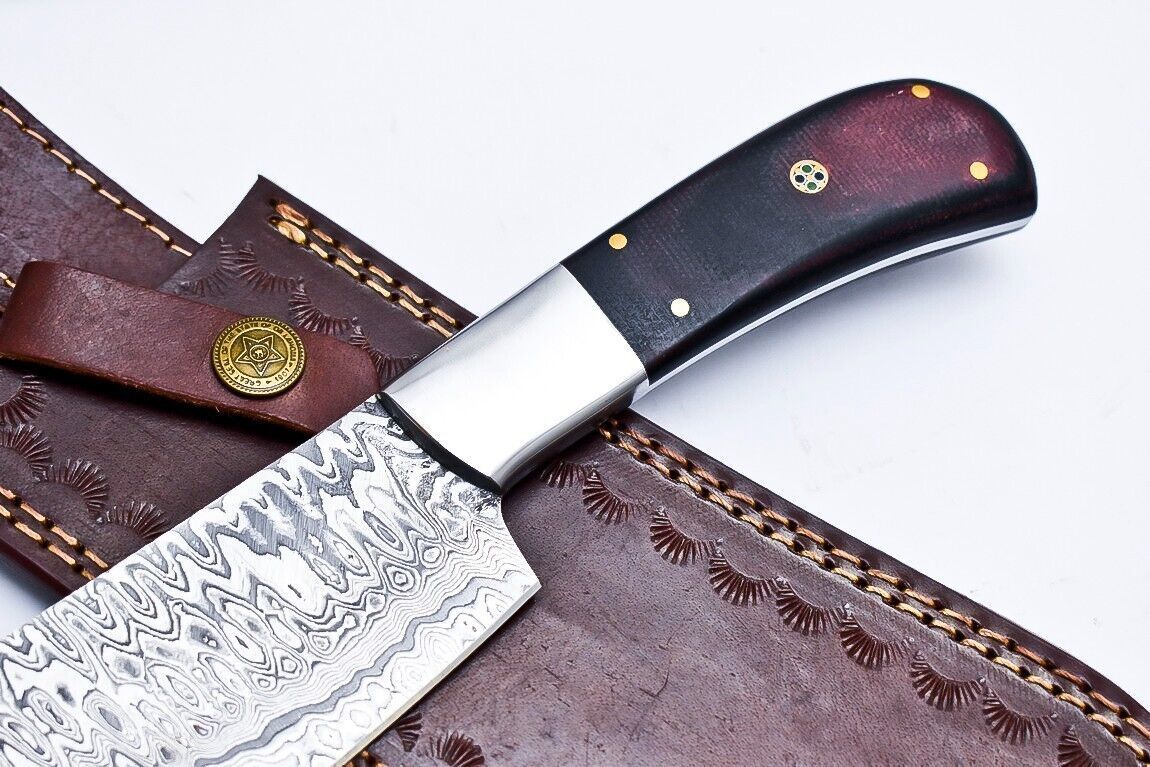Handmade Kitchen Knife  Forged Damascus Steel With Micarta Handle 1
