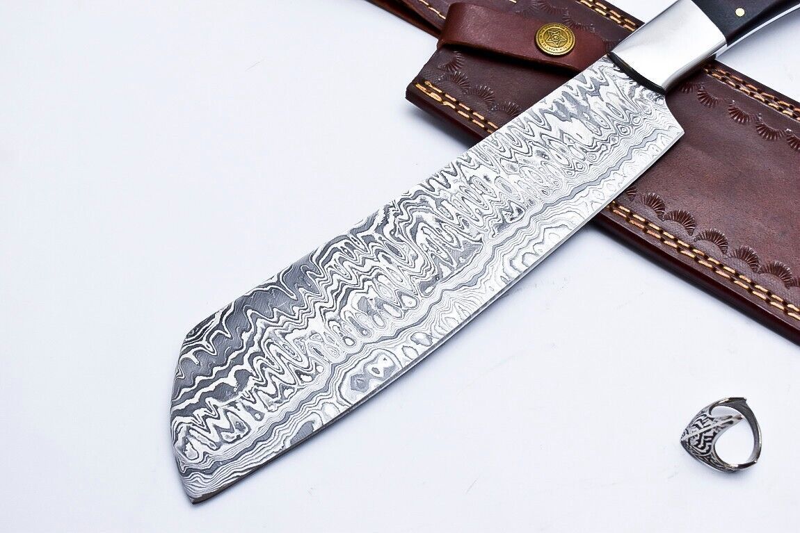 Handmade Kitchen Knife  Forged Damascus Steel With Micarta Handle 2
