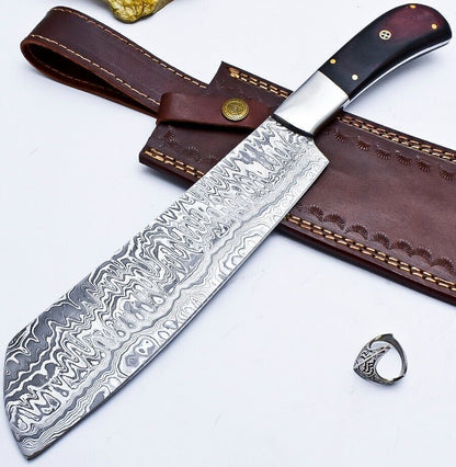Handmade Kitchen Knife  Forged Damascus Steel With Micarta Handle 0