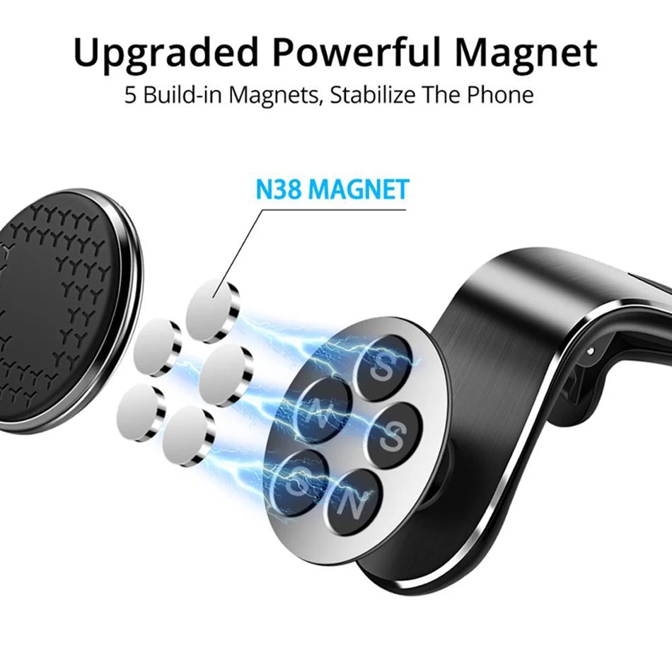 Air Vent Magnetic Car Mount, Strong Magnet Phone Holder, GPS Mobile Stand, Universal In-Car Smartphone Bracket