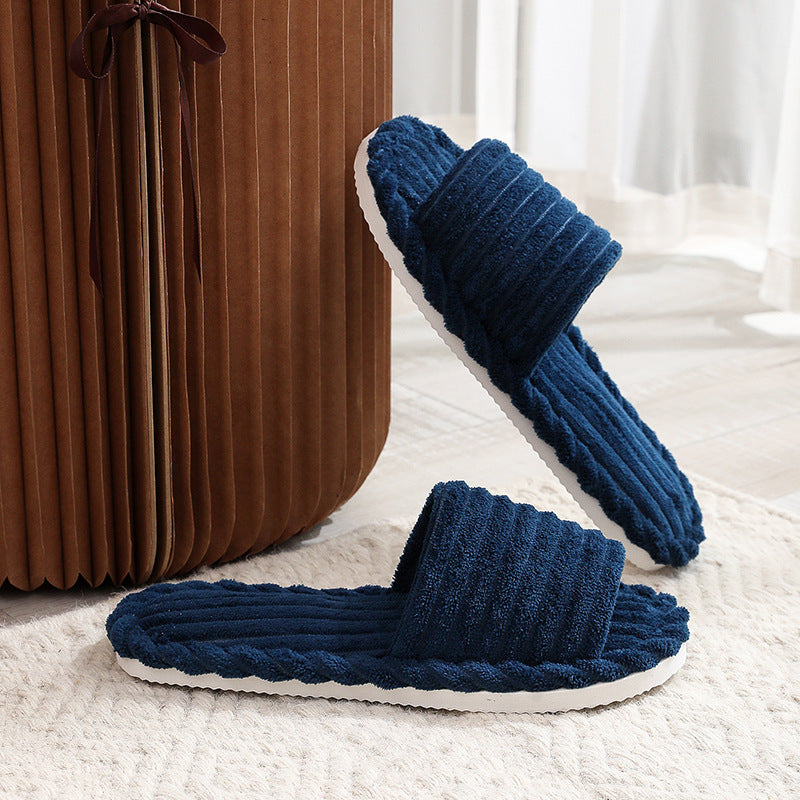 Womens Slippers Indoor Open Toe Fuzzy Slides For Women Corduroy Warm Memory Foam House Shoes Soft A 5