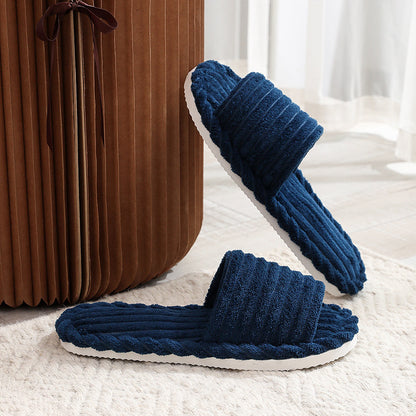 Womens Slippers Indoor Open Toe Fuzzy Slides For Women Corduroy Warm Memory Foam House Shoes Soft A 5