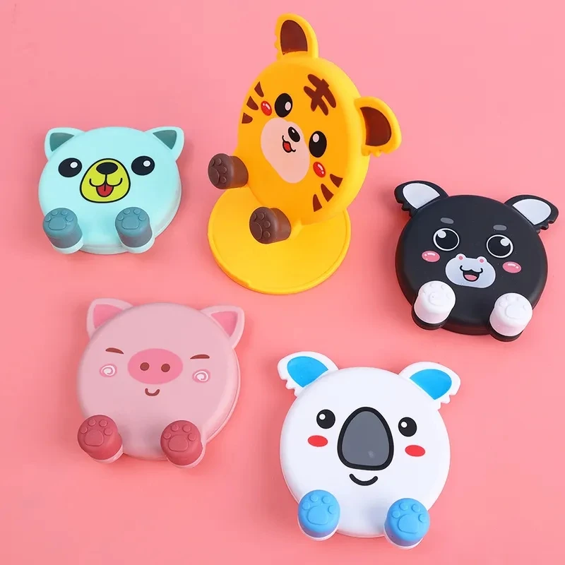 Cute Resin Animal Desk Stand Mobile Phone Holder Tablets Cat Dog Ornament For IPad Smartphone Home  3
