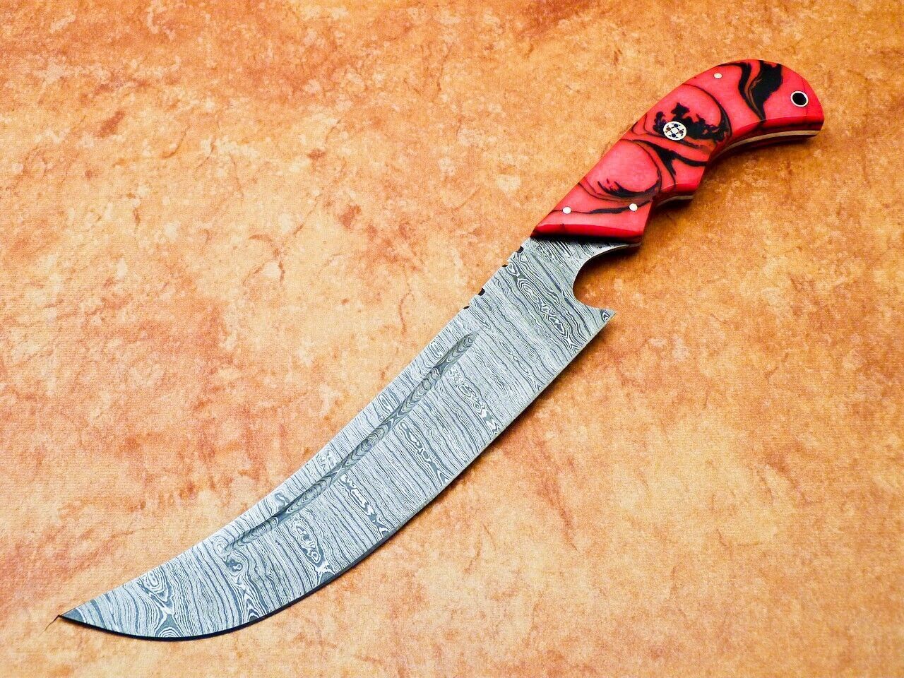 12 Custom Handmade Damascus Steel Chef Knife With Resin Handle  Forged Kitchen Knife 2