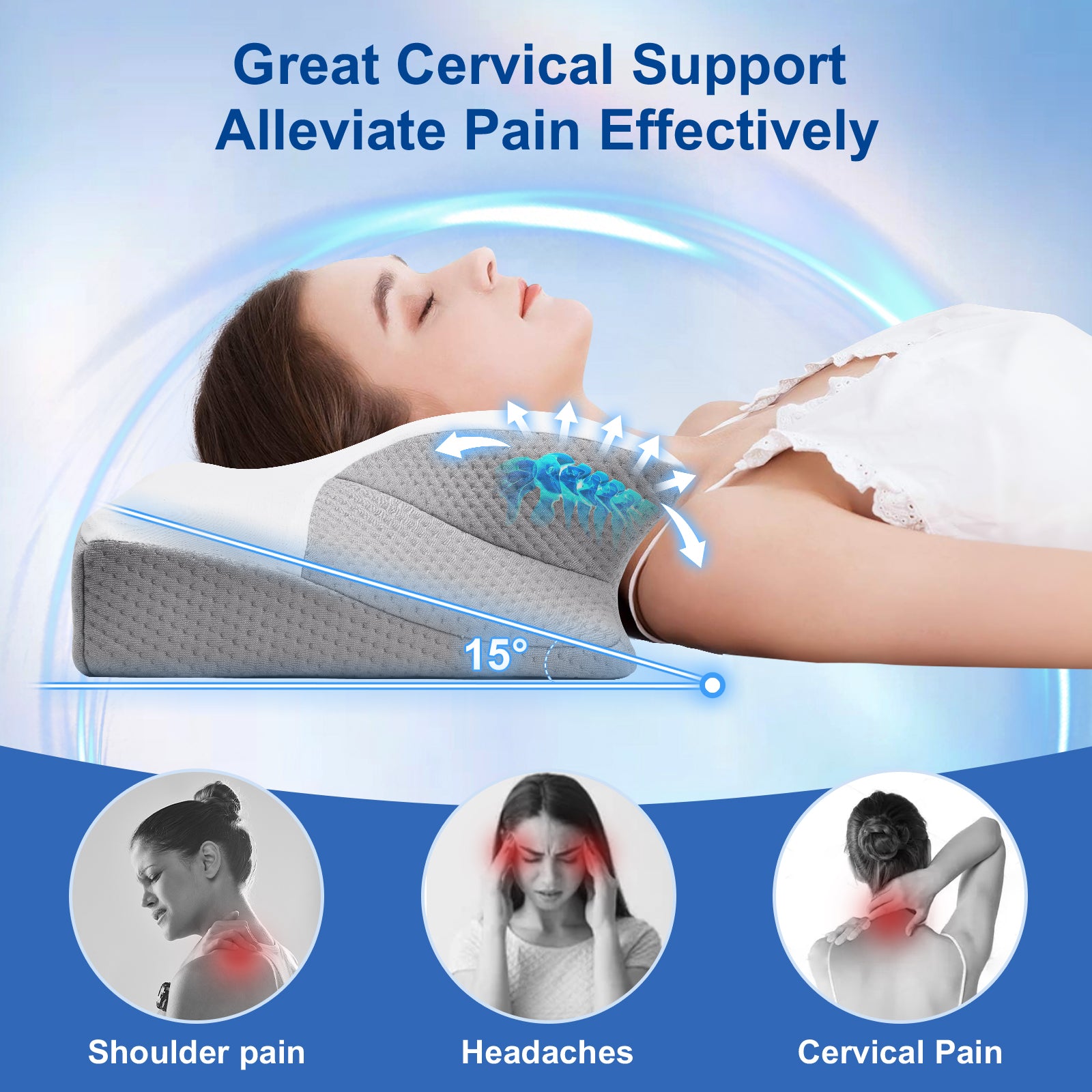Ergonomic Memory Foam Pillow For Neck And Shoulder Pain Relief Pulatree Cervical Pillow Supportive  1