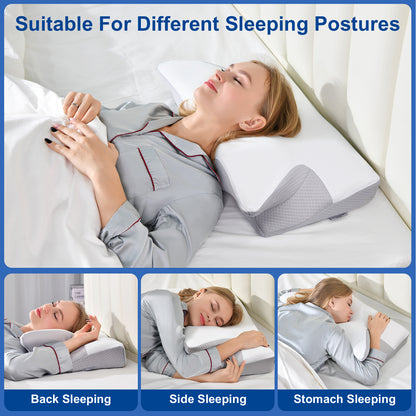 Ergonomic Memory Foam Pillow For Neck And Shoulder Pain Relief Pulatree Cervical Pillow Supportive  3