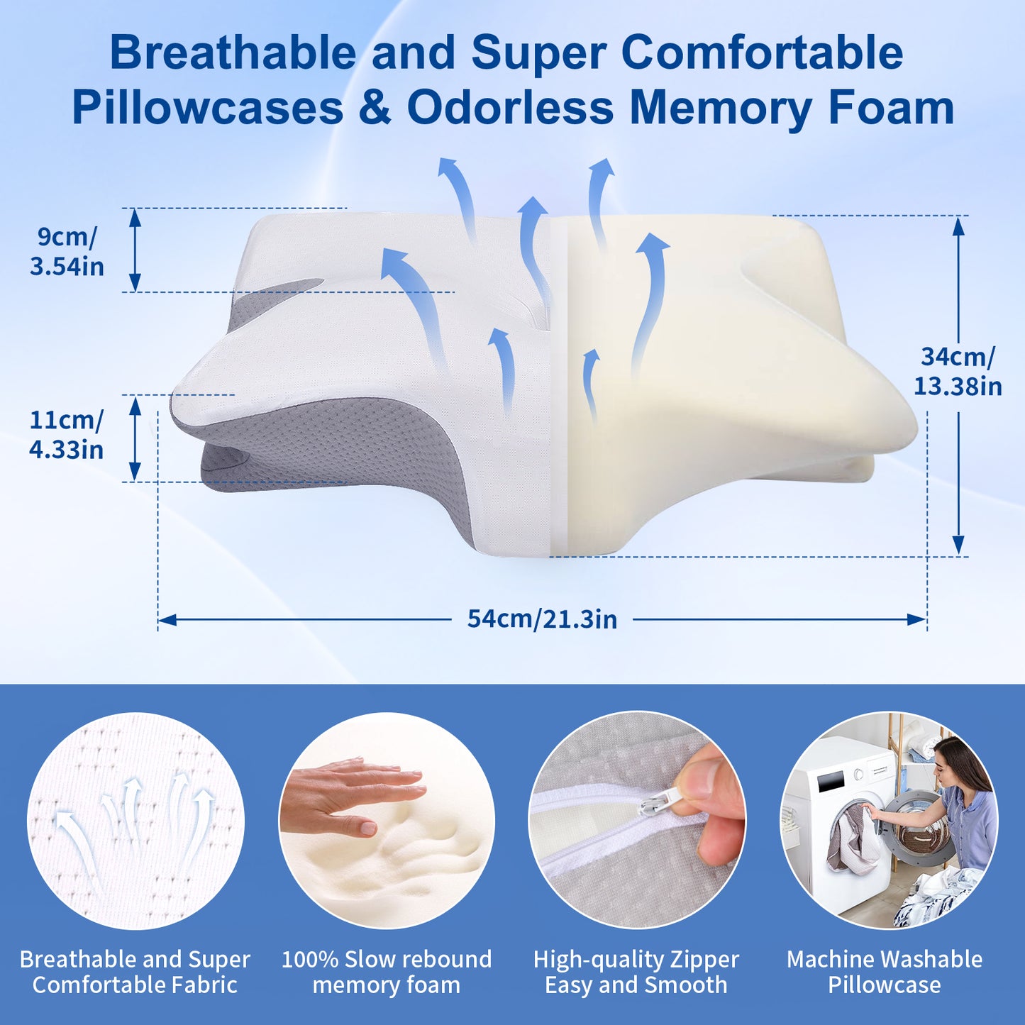 Ergonomic Memory Foam Pillow For Neck And Shoulder Pain Relief Pulatree Cervical Pillow Supportive  4