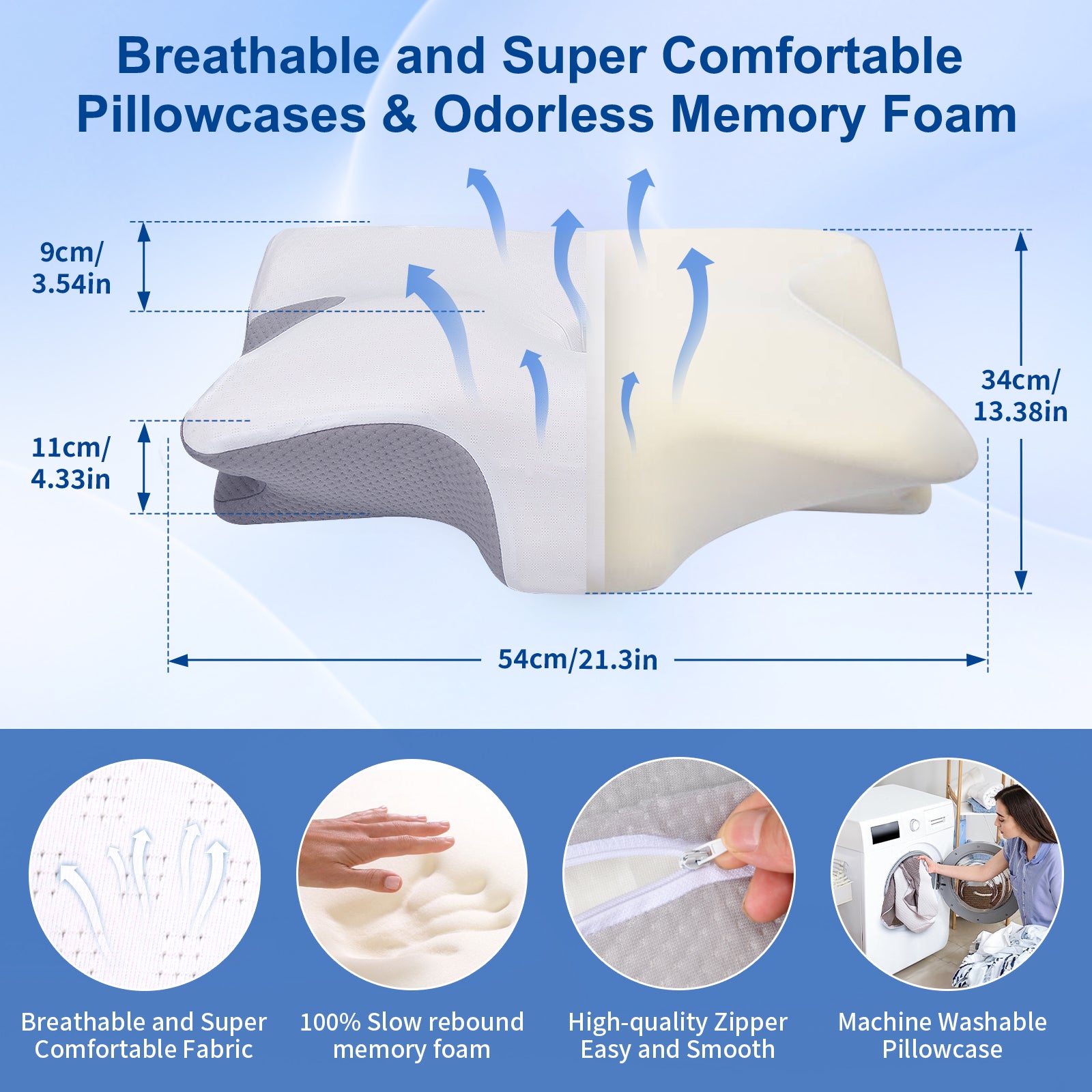 Ergonomic Memory Foam Pillow For Neck And Shoulder Pain Relief Pulatree Cervical Pillow Supportive  4