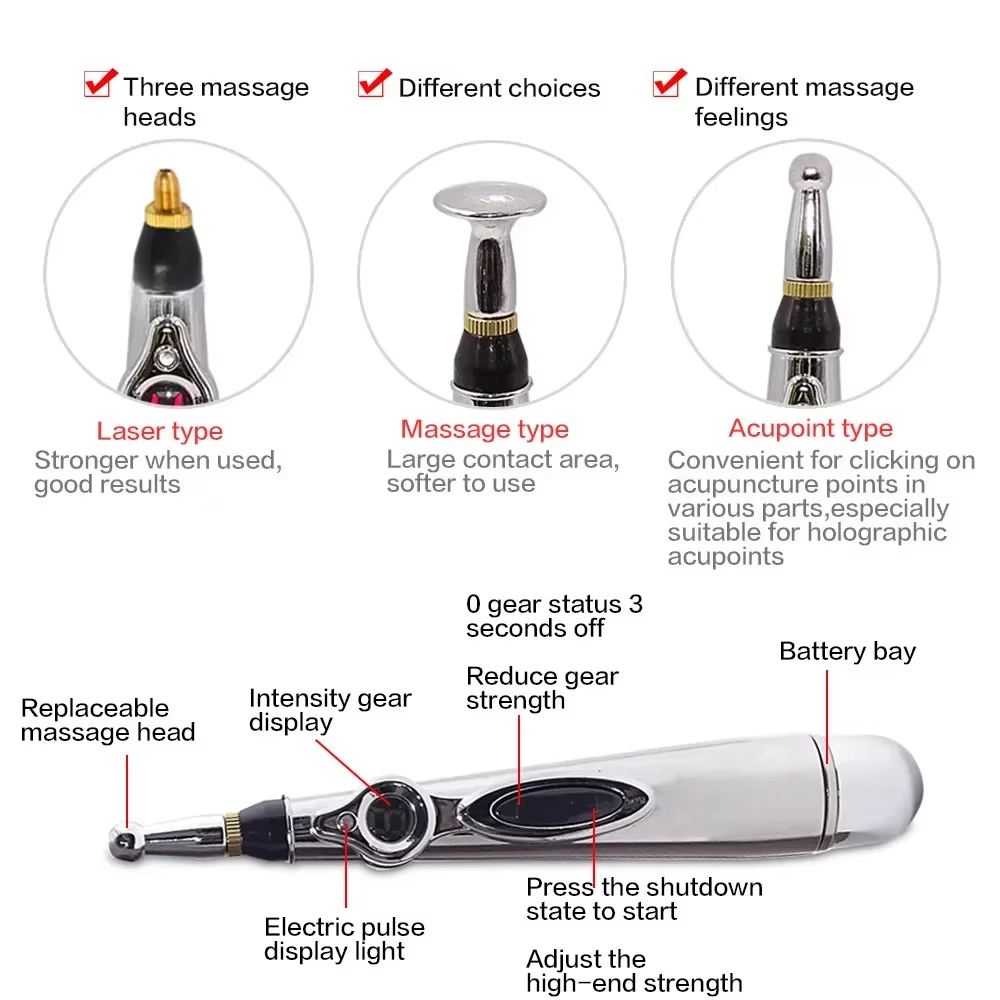AcuRelief 5in1 Electronic Acupuncture Pen  Meridian Energy Pulse Massager For Pain Relief And Muscl 1