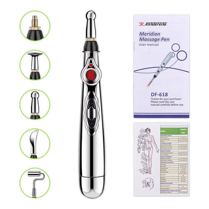AcuRelief 5in1 Electronic Acupuncture Pen  Meridian Energy Pulse Massager For Pain Relief And Muscl 5