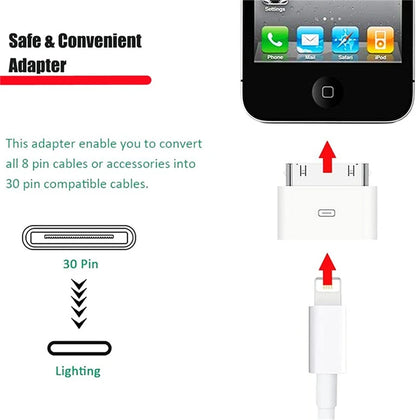 Pin Male To Pin Female Adapter, Lighting Charging Sync Converter, For iPhone 4 4S, iPad 2 3, iPod Touch Charger Cable