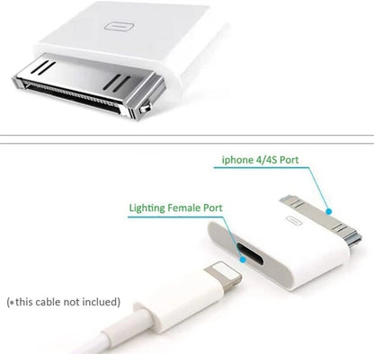Pin Male To Pin Female Adapter, Lighting Charging Sync Converter, For iPhone 4 4S, iPad 2 3, iPod Touch Charger Cable