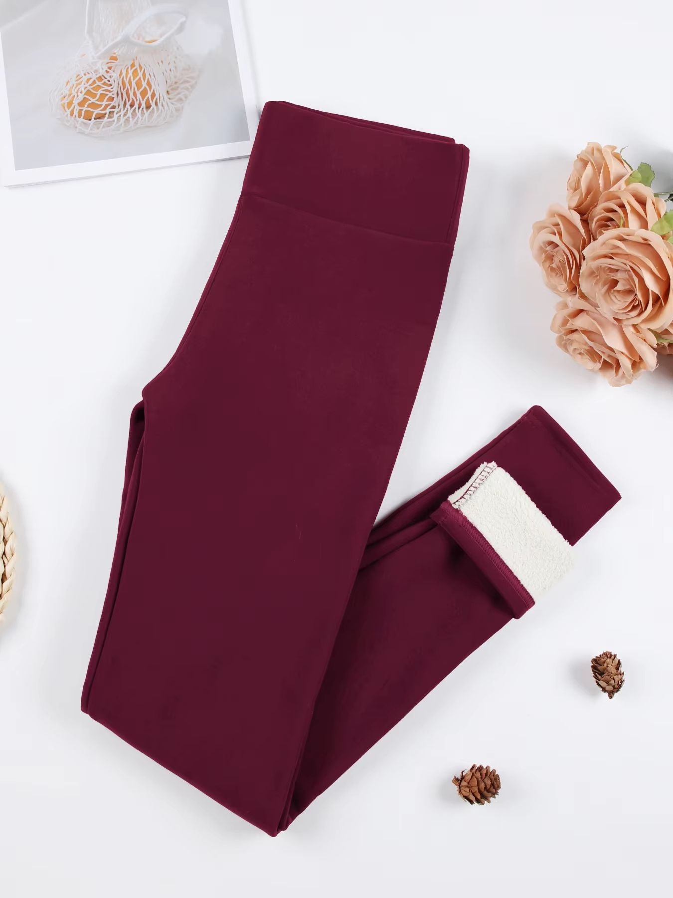Womens UltraSoft Thermal Velvet Leggings  High Waist Slim Fit Winter Pants 11