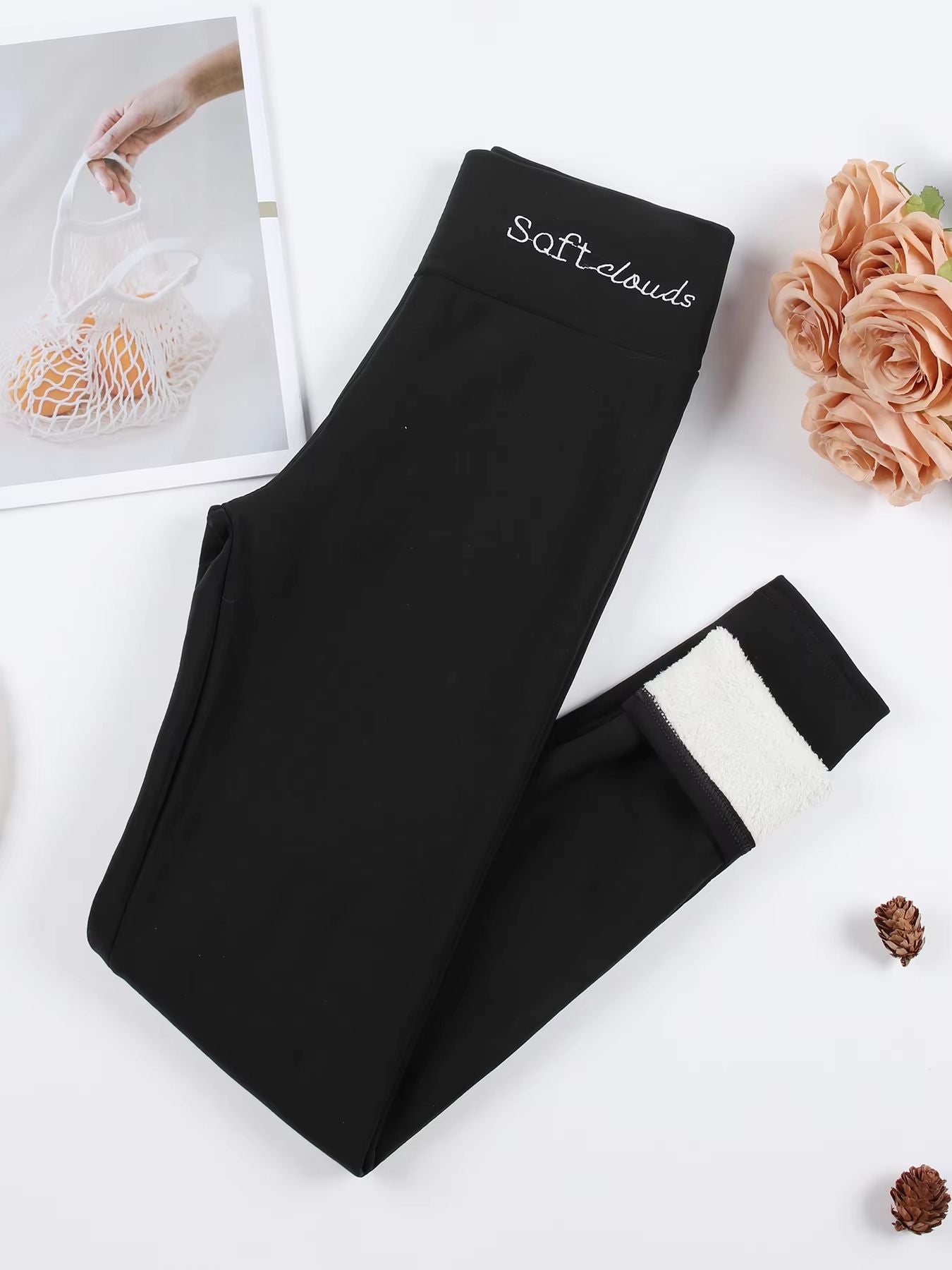 Womens UltraSoft Thermal Velvet Leggings  High Waist Slim Fit Winter Pants 7