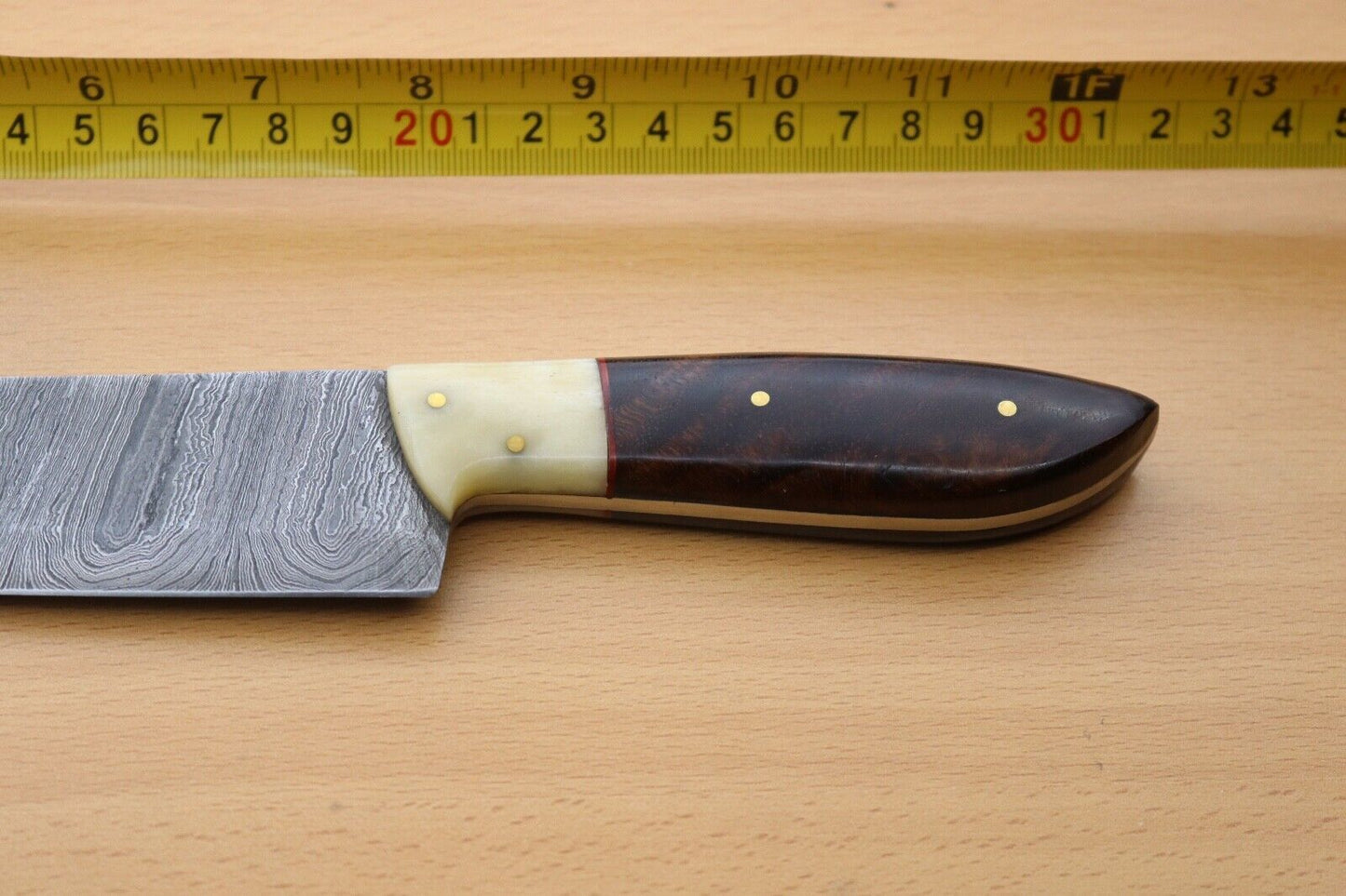 Hand Forged Damascus Steel Hunting Knife With Wooden Handle  Sheath 2