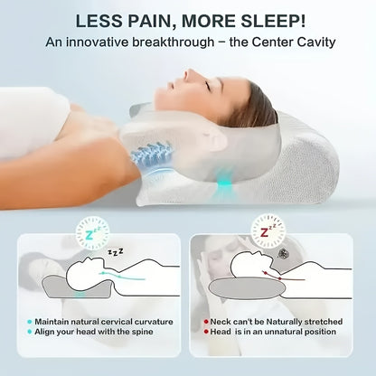Light Gray Memory Foam Cervical Pillow Neck Shoulder Relief Perfect Gift Ideal For Side Stomach Bac 2