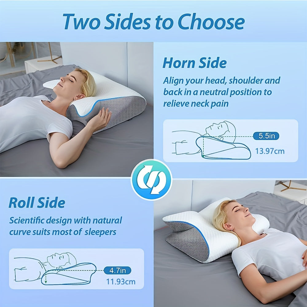 Light Gray Memory Foam Cervical Pillow Neck Shoulder Relief Perfect Gift Ideal For Side Stomach Bac 3